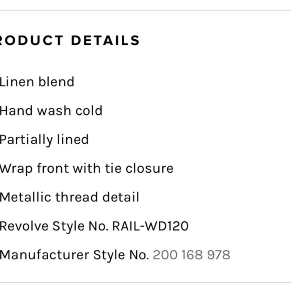 NWT Linen Blend Brigitte Dress By Rails- size small - Picture 13 of 13
